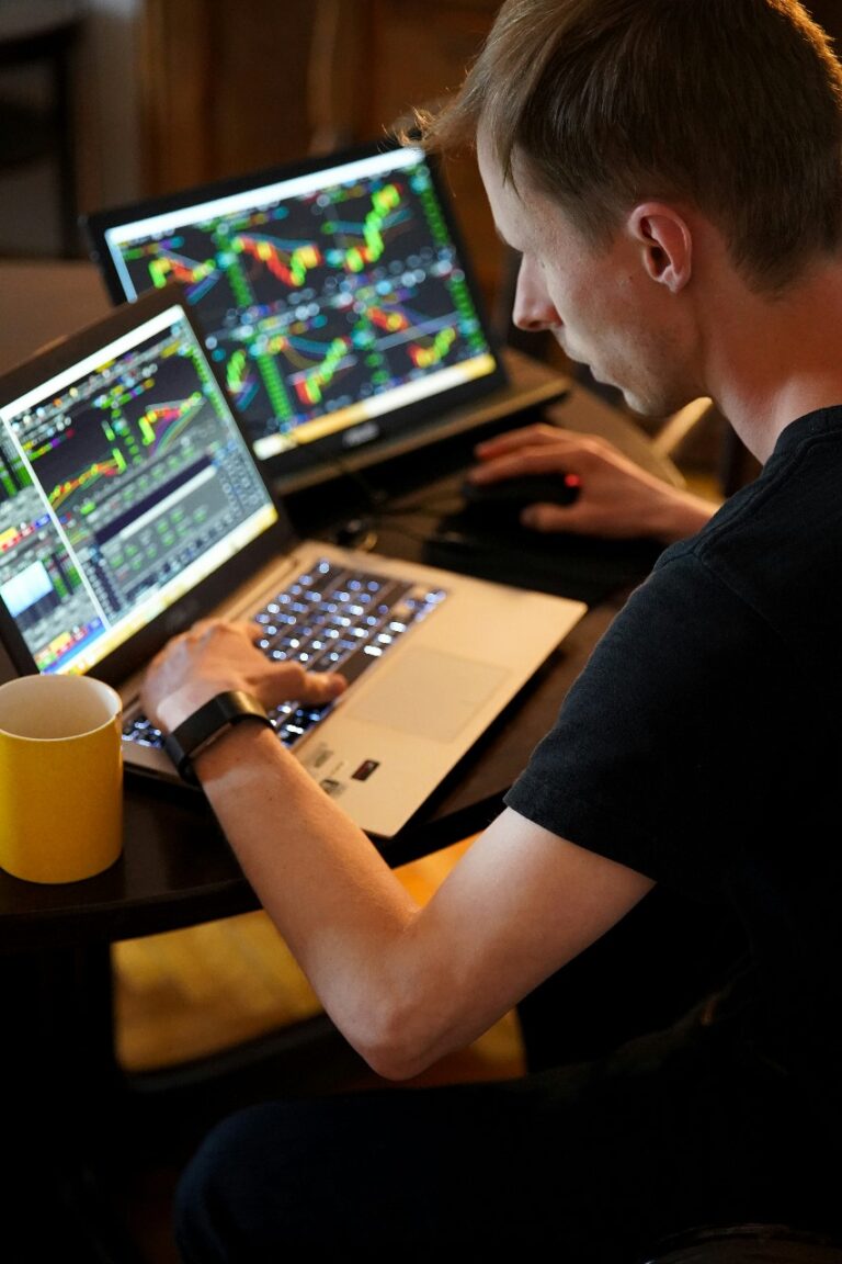 boy working on the laptop