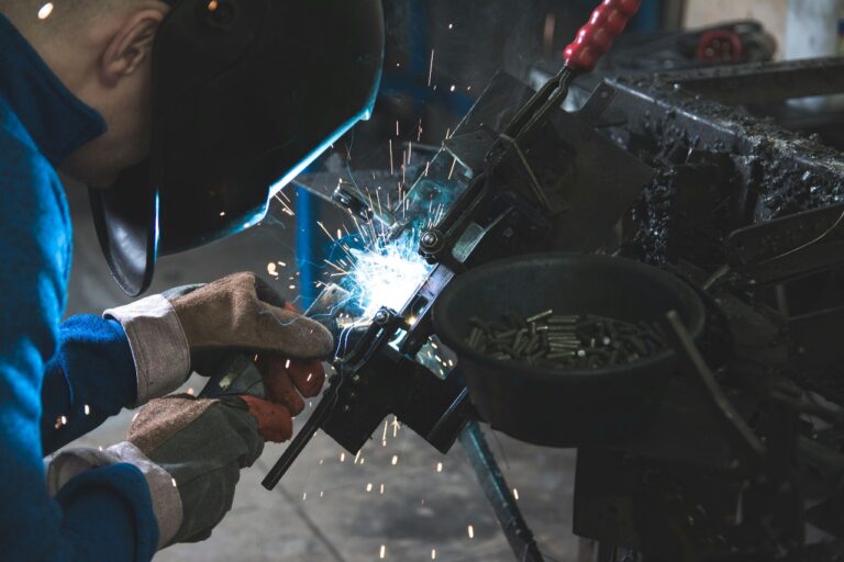 a man welding something